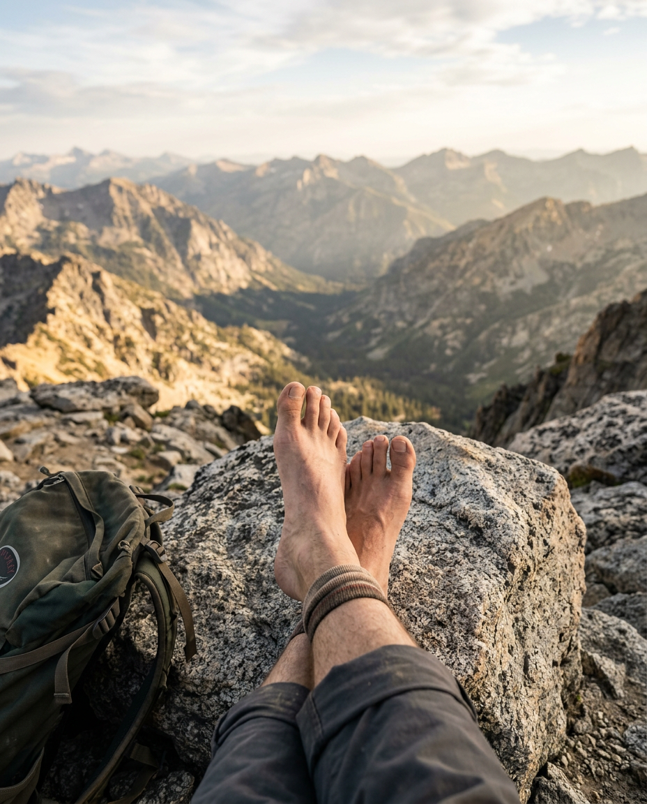 Pieds libres en montagne - HOMEM